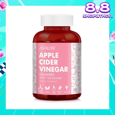 AVALON™ Apple Cider Vinegar 100% Vegan Gummies Apple Flavour Dietary Supplement (Supports Healthy Weight & Digestion) 60s