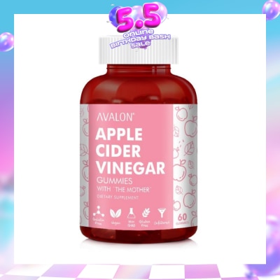 AVALON™ - Apple Cider Vinegar 100% Vegan Gummies Apple Flavour Dietary Supplement (Supports Healthy Weight & Digestion) 60s