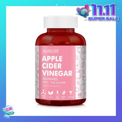 AVALON™ Apple Cider Vinegar 100% Vegan Gummies Apple Flavour Dietary Supplement (Supports Healthy Weight & Digestion) 60s