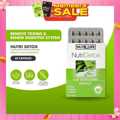 NUTRILIFE NutriDetox Aloe Detox & Burn Capsule (For Detox & Cleanse) 60s
