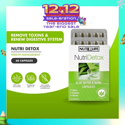 NUTRILIFE NutriDetox Aloe Detox & Burn Capsule (For Detox & Cleanse) 60s