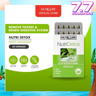 NUTRILIFE NutriDetox Aloe Detox & Burn Capsule (For Detox & Cleanse) 60s