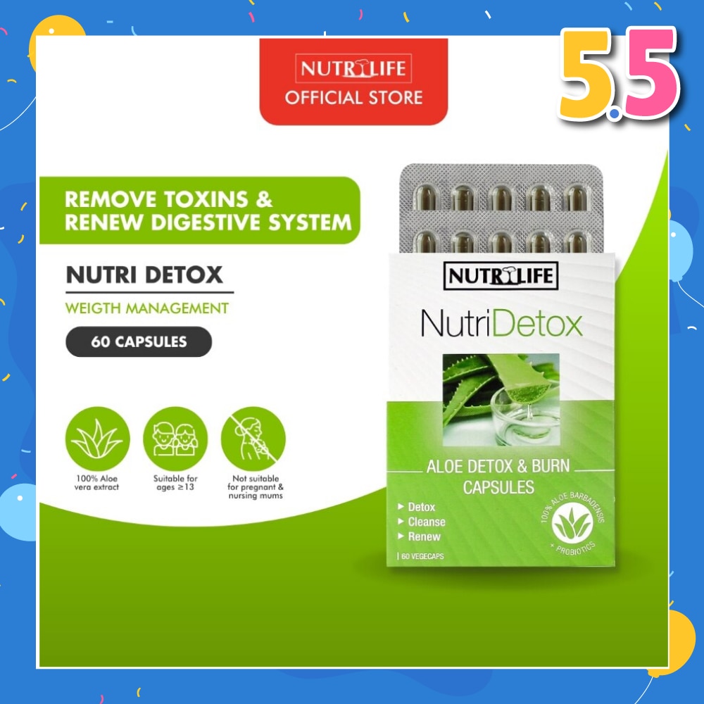 NutriDetox Aloe Detox & Burn Capsule (For Detox & Cleanse) 60s