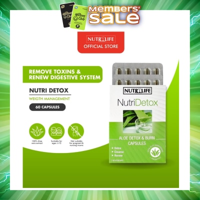 NUTRILIFE - NutriDetox Aloe Detox & Burn Capsule (For Detox & Cleanse) 60s