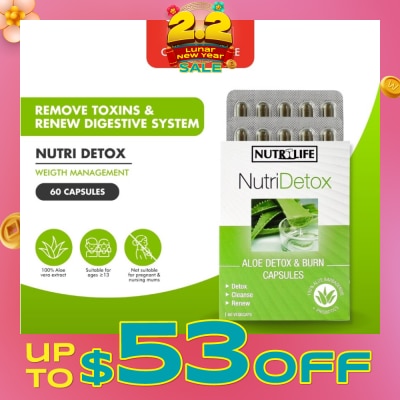 NUTRILIFE NutriDetox Aloe Detox & Burn Capsule (For Detox & Cleanse) 60s