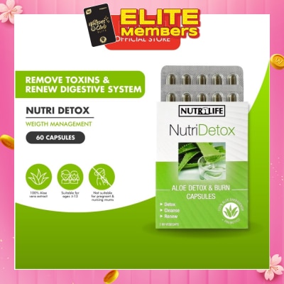 NUTRILIFE NutriDetox Aloe Detox & Burn Capsule (For Detox & Cleanse) 60s