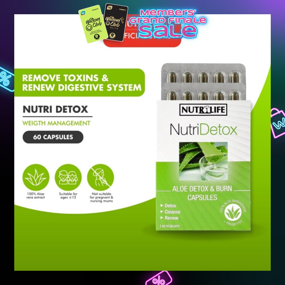 NutriDetox Aloe Detox & Burn Capsule (For Detox & Cleanse) 60s