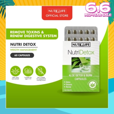 NUTRILIFE NutriDetox Aloe Detox & Burn Capsule (For Detox & Cleanse) 60s