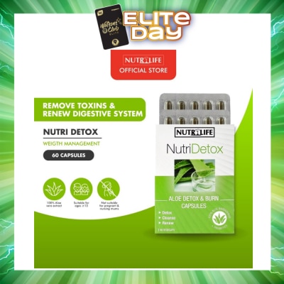 NUTRILIFE - NutriDetox Aloe Detox & Burn Capsule (For Detox & Cleanse) 60s