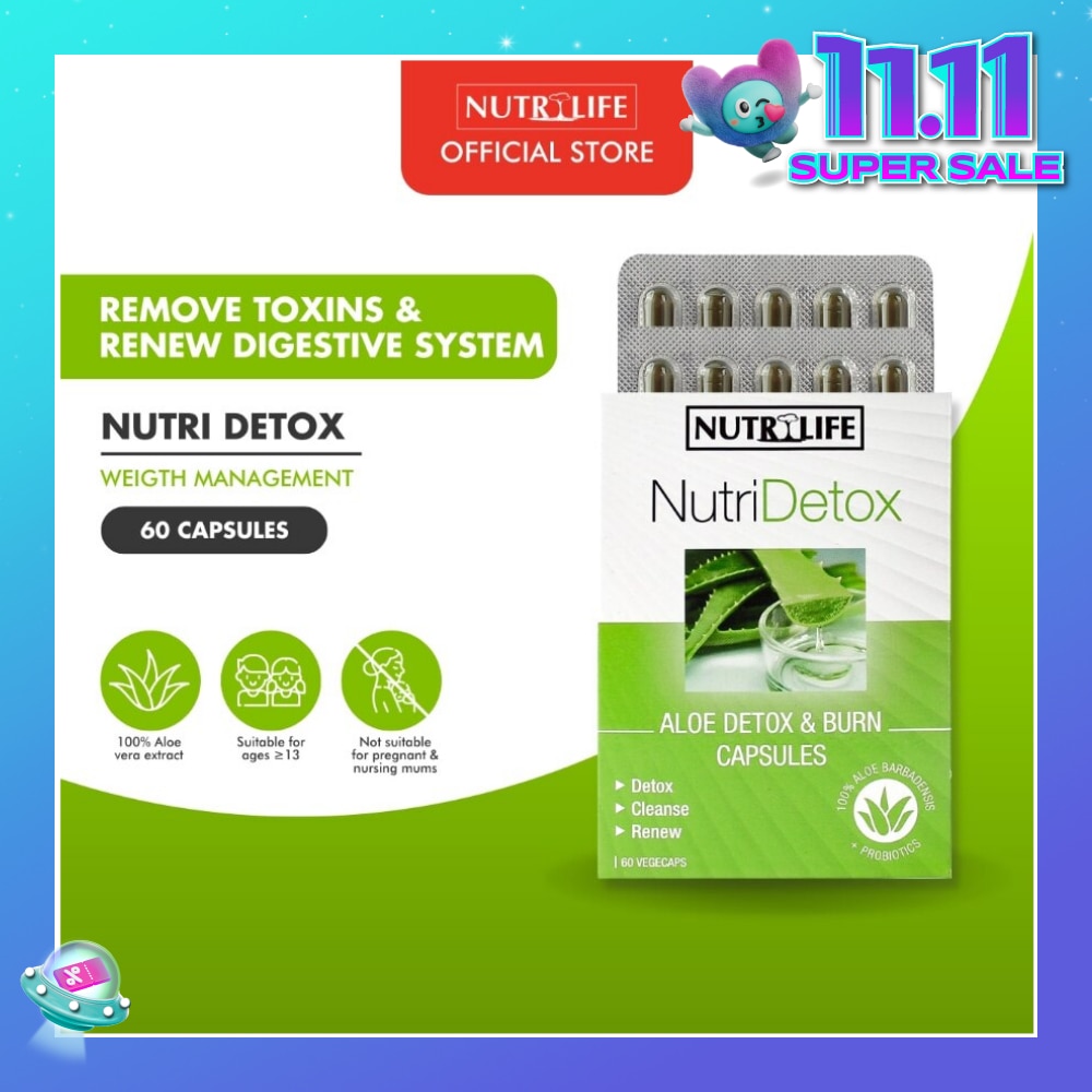 NutriDetox Aloe Detox & Burn Capsule (For Detox & Cleanse) 60s