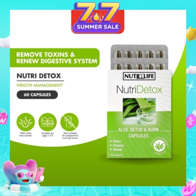 NUTRILIFE - NutriDetox Aloe Detox & Burn Capsule (For Detox & Cleanse) 60s
