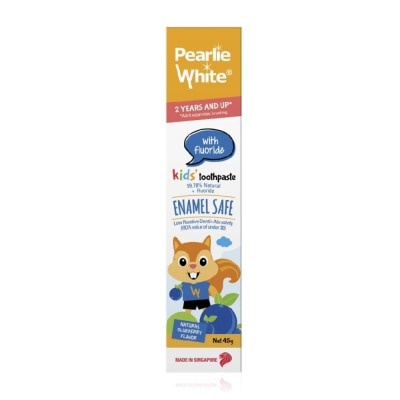 PEARLIE WHITE® Enamel Safe Kids' Fluoride Toothpaste Blueberry (For Above 2yrs Old) 45g