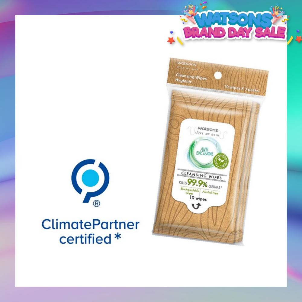 Anti-Bacterial Cleansing Wet Wipe Biodegradable Alcohol Free 10s X 3 pack