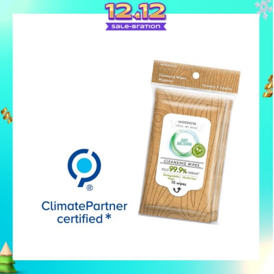 WATSONS Anti-Bacterial Cleansing Wet Wipe Biodegradable Alcohol Free 10s X 3 pack