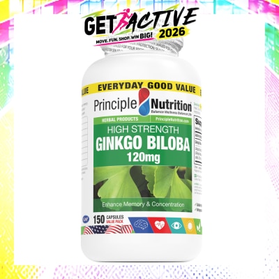 PRINCIPLE NUTRITION - High Strength Ginkgo Biloba 120mg Capsule (To Enhance Memory & Concentration) 150s image