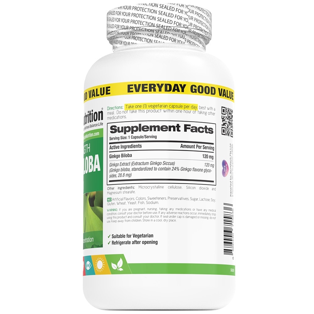 High Strength Ginkgo Biloba 120mg Capsule (To Enhance Memory & Concentration) 150s