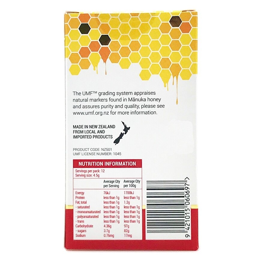 Manuka Honey UMF 10+Lozenge With Lemon (To Support Immune System & Soothes Sore & Irritated Throat) 12s