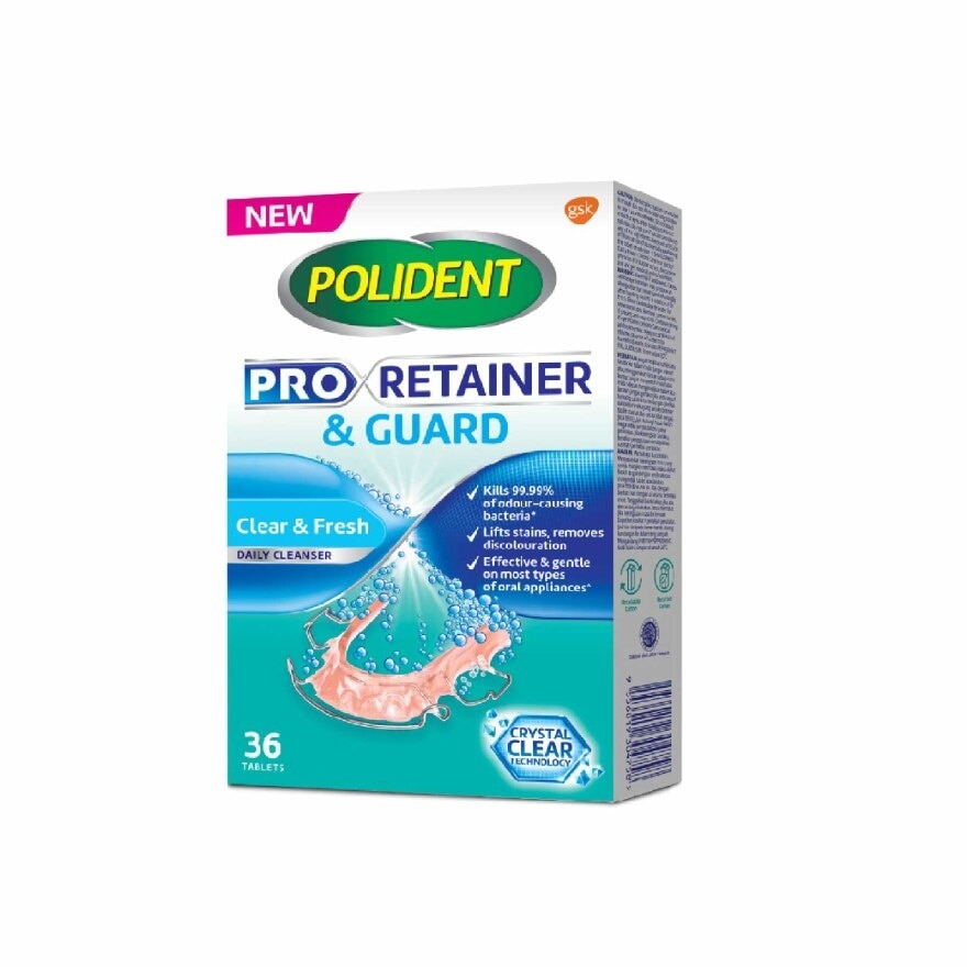 Pro Retainer Care & Guard Cleanser Tablet (Kills 99.99% Odour Causing Bacteria) 36s