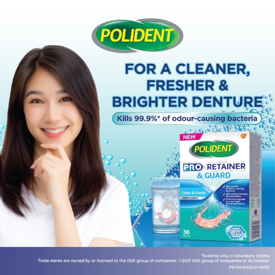 Pro Retainer Care & Guard Cleanser Tablet (Kills 99.99% Odour Causing Bacteria) 36s