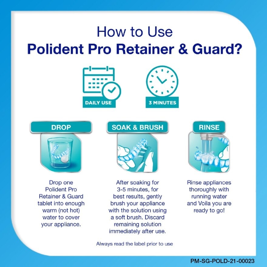 Pro Retainer Care & Guard Cleanser Tablet (Kills 99.99% Odour Causing Bacteria) 36s