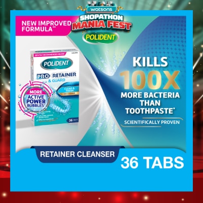 POLIDENT - Pro Retainer & Guard Clear and Fresh Daily Cleanser Tablet 36s