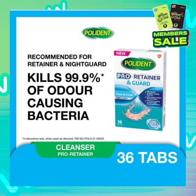 POLIDENT Pro Retainer Care & Guard Cleanser Tablet (Kills 99.99% Odour Causing Bacteria) 36s