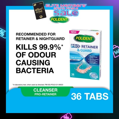 POLIDENT Pro Retainer Care & Guard Cleanser Tablet (Kills 99.99% Odour Causing Bacteria) 36s