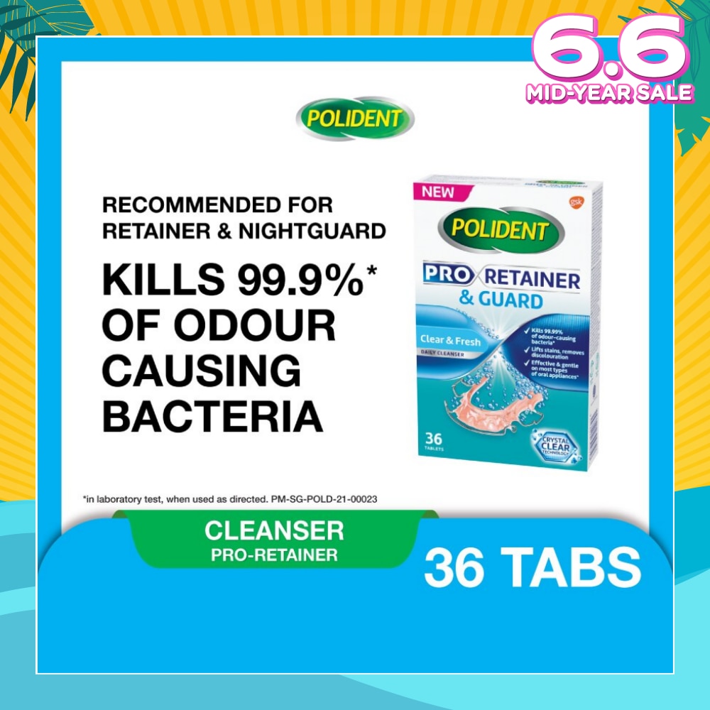 Pro Retainer Care & Guard Cleanser Tablet (Kills 99.99% Odour Causing Bacteria) 36s