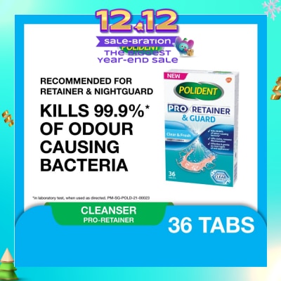 POLIDENT Pro Retainer Care & Guard Cleanser Tablet (Kills 99.99% Odour Causing Bacteria) 36s