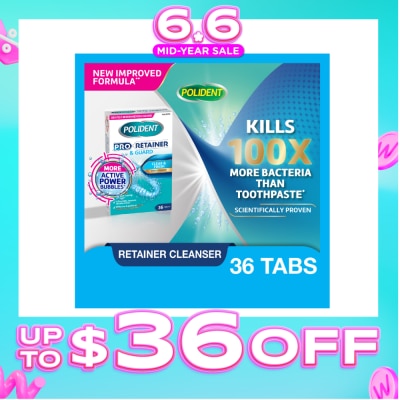 POLIDENT - Pro Retainer & Guard Clear and Fresh Daily Cleanser Tablet 36s