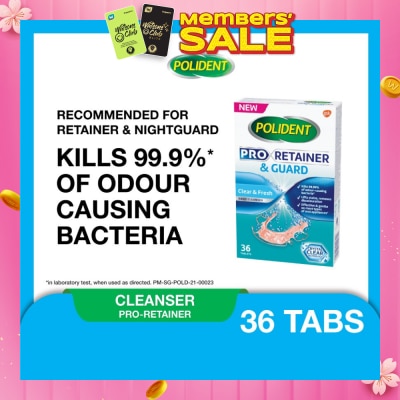 POLIDENT Pro Retainer Care & Guard Cleanser Tablet (Kills 99.99% Odour Causing Bacteria) 36s