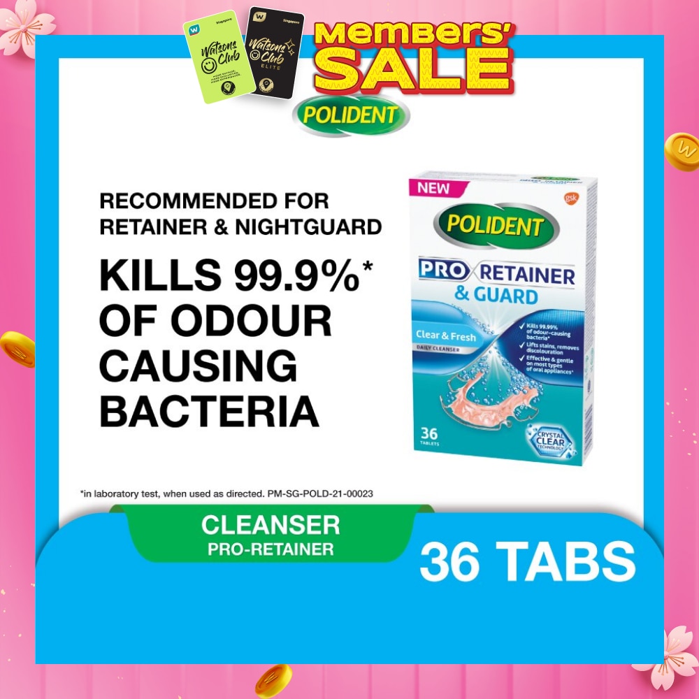 Pro Retainer Care & Guard Cleanser Tablet (Kills 99.99% Odour Causing Bacteria) 36s