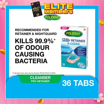 POLIDENT Pro Retainer Care & Guard Cleanser Tablet (Kills 99.99% Odour Causing Bacteria) 36s