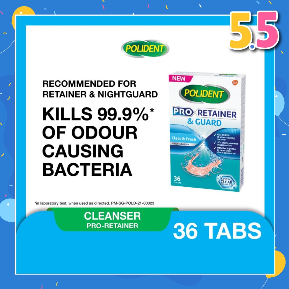Pro Retainer Care & Guard Cleanser Tablet (Kills 99.99% Odour Causing Bacteria) 36s