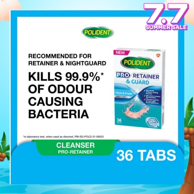 POLIDENT Pro Retainer Care & Guard Cleanser Tablet (Kills 99.99% Odour Causing Bacteria) 36s
