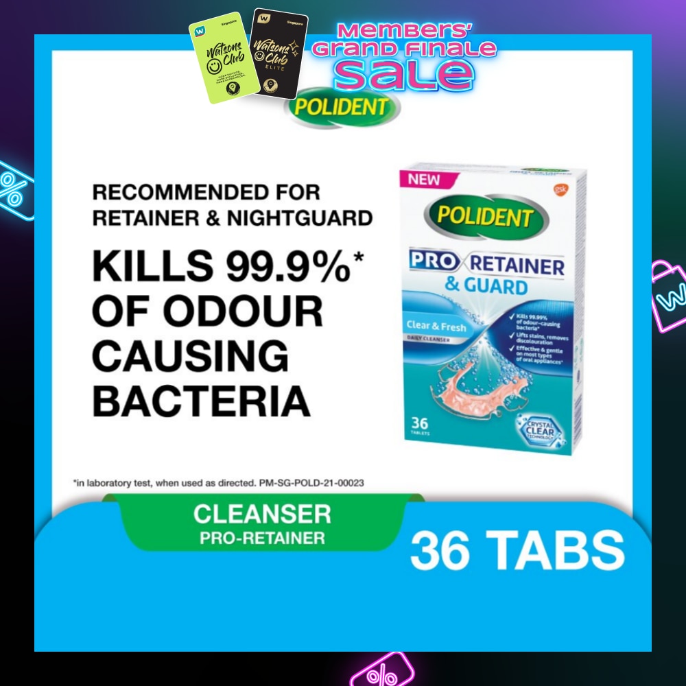 Pro Retainer Care & Guard Cleanser Tablet (Kills 99.99% Odour Causing Bacteria) 36s