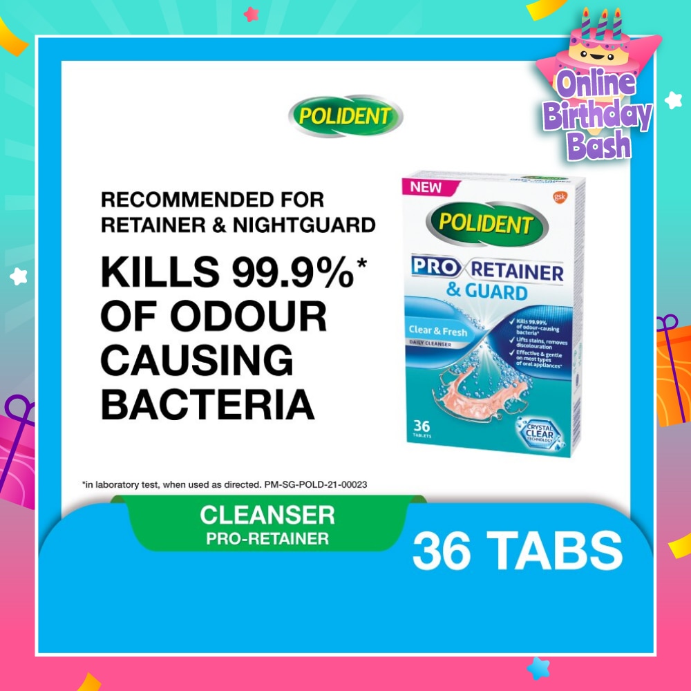 Pro Retainer Care & Guard Cleanser Tablet (Kills 99.99% Odour Causing Bacteria) 36s