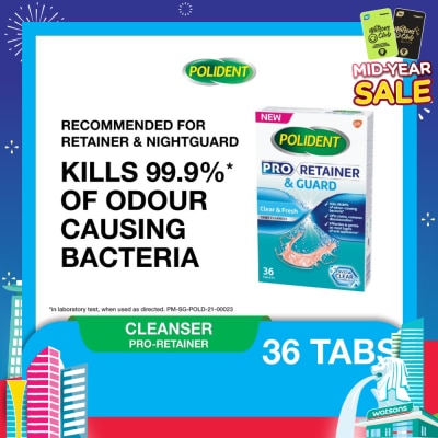 POLIDENT Pro Retainer Care & Guard Cleanser Tablet (Kills 99.99% Odour Causing Bacteria) 36s