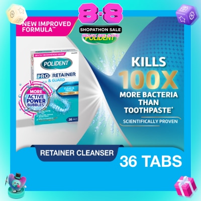 POLIDENT - Pro Retainer & Guard Clear and Fresh Daily Cleanser Tablet 36s