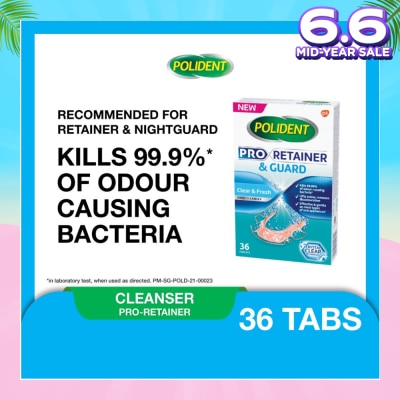 POLIDENT Pro Retainer Care & Guard Cleanser Tablet (Kills 99.99% Odour Causing Bacteria) 36s