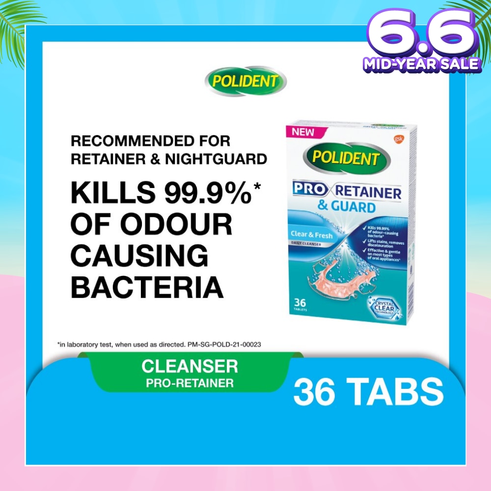 Pro Retainer Care & Guard Cleanser Tablet (Kills 99.99% Odour Causing Bacteria) 36s