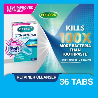 POLIDENT - Pro Retainer & Guard Clear and Fresh Daily Cleanser Tablet 36s