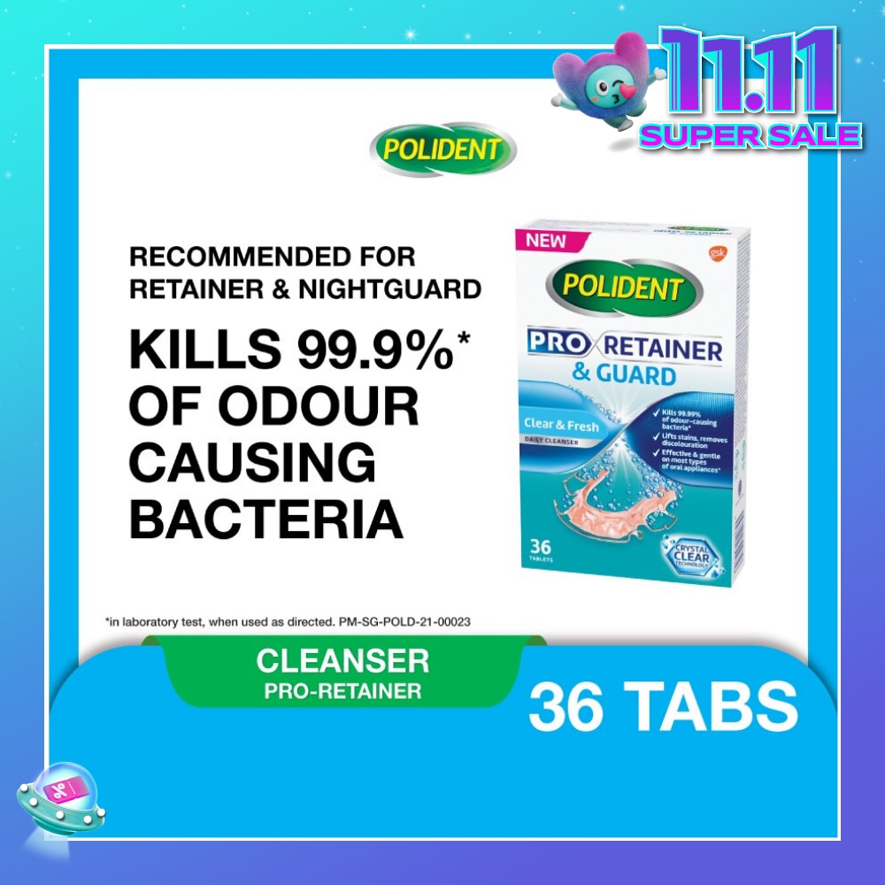 Pro Retainer Care & Guard Cleanser Tablet (Kills 99.99% Odour Causing Bacteria) 36s