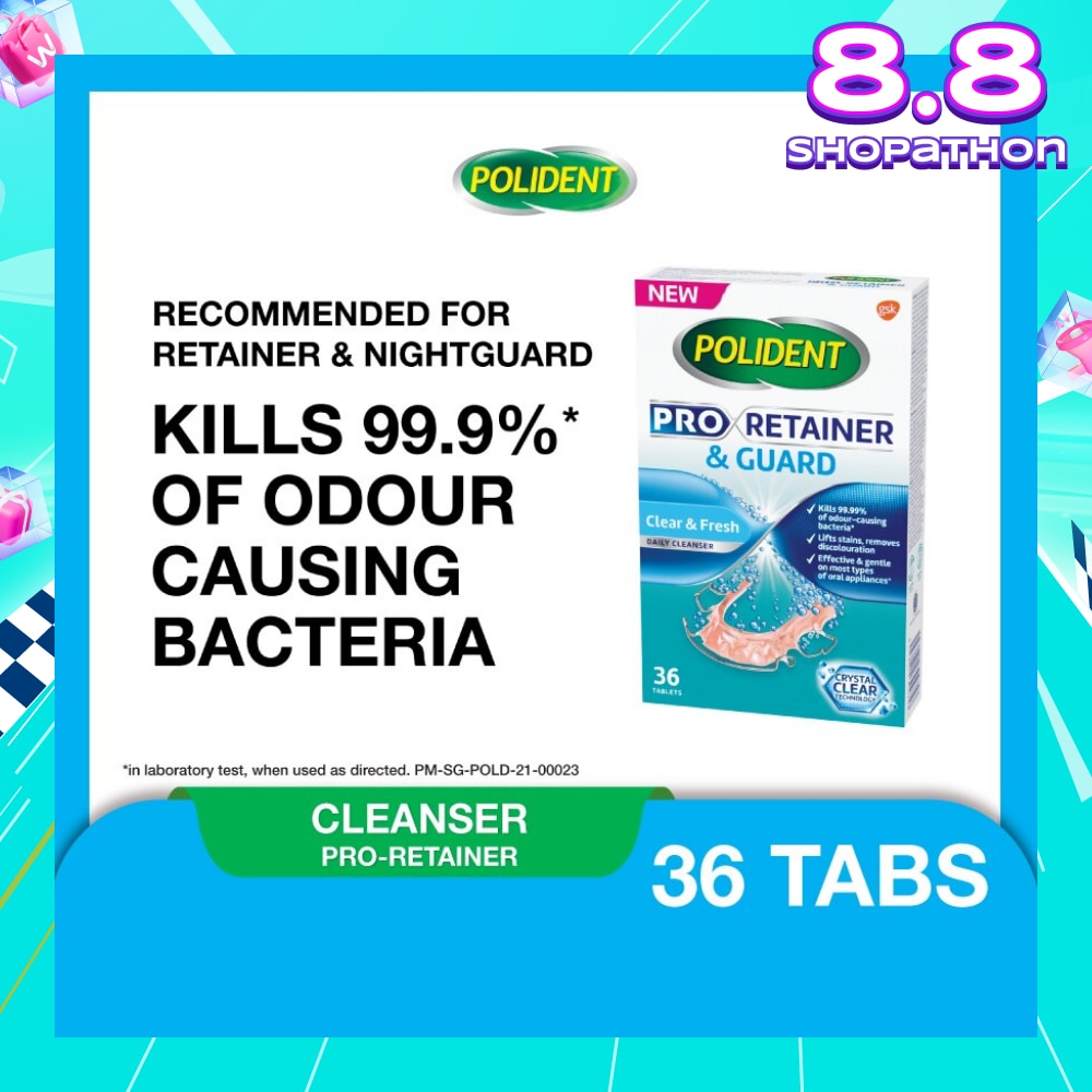 Pro Retainer Care & Guard Cleanser Tablet (Kills 99.99% Odour Causing Bacteria) 36s