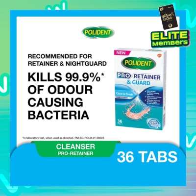 POLIDENT Pro Retainer Care & Guard Cleanser Tablet (Kills 99.99% Odour Causing Bacteria) 36s