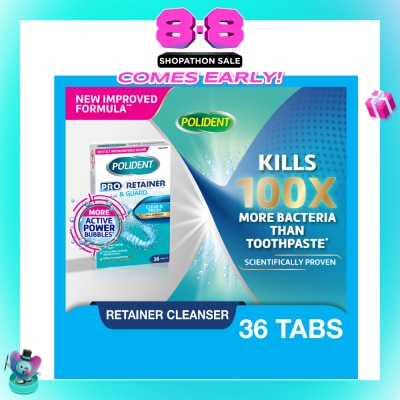 POLIDENT - Pro Retainer & Guard Clear and Fresh Daily Cleanser Tablet 36s