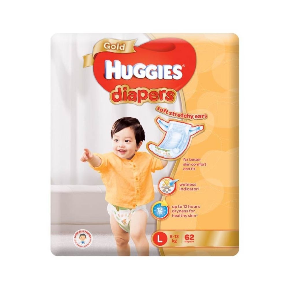 Gold Diapers Size L (For 8kg to 13kg) 62s