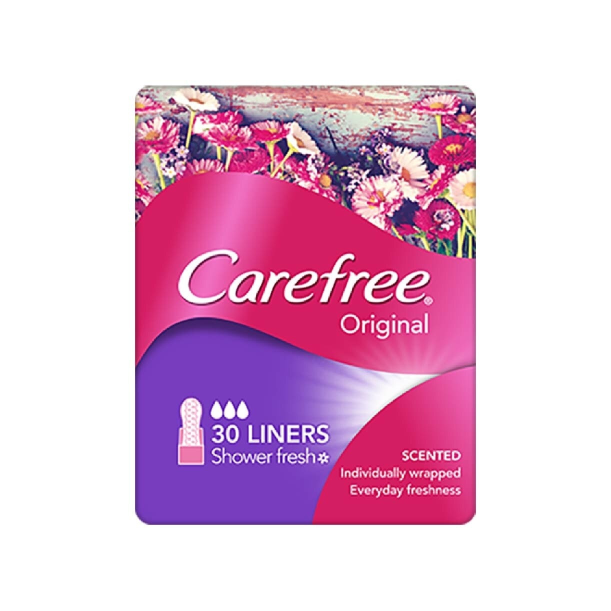 Carefree Original Shower Fresh Panty Liners 30s<BR>