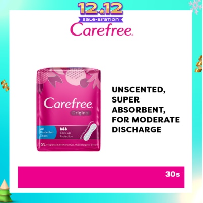 CAREFREE Original Unscented Panty Liners 30s