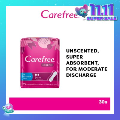 CAREFREE Original Unscented Panty Liners 30s